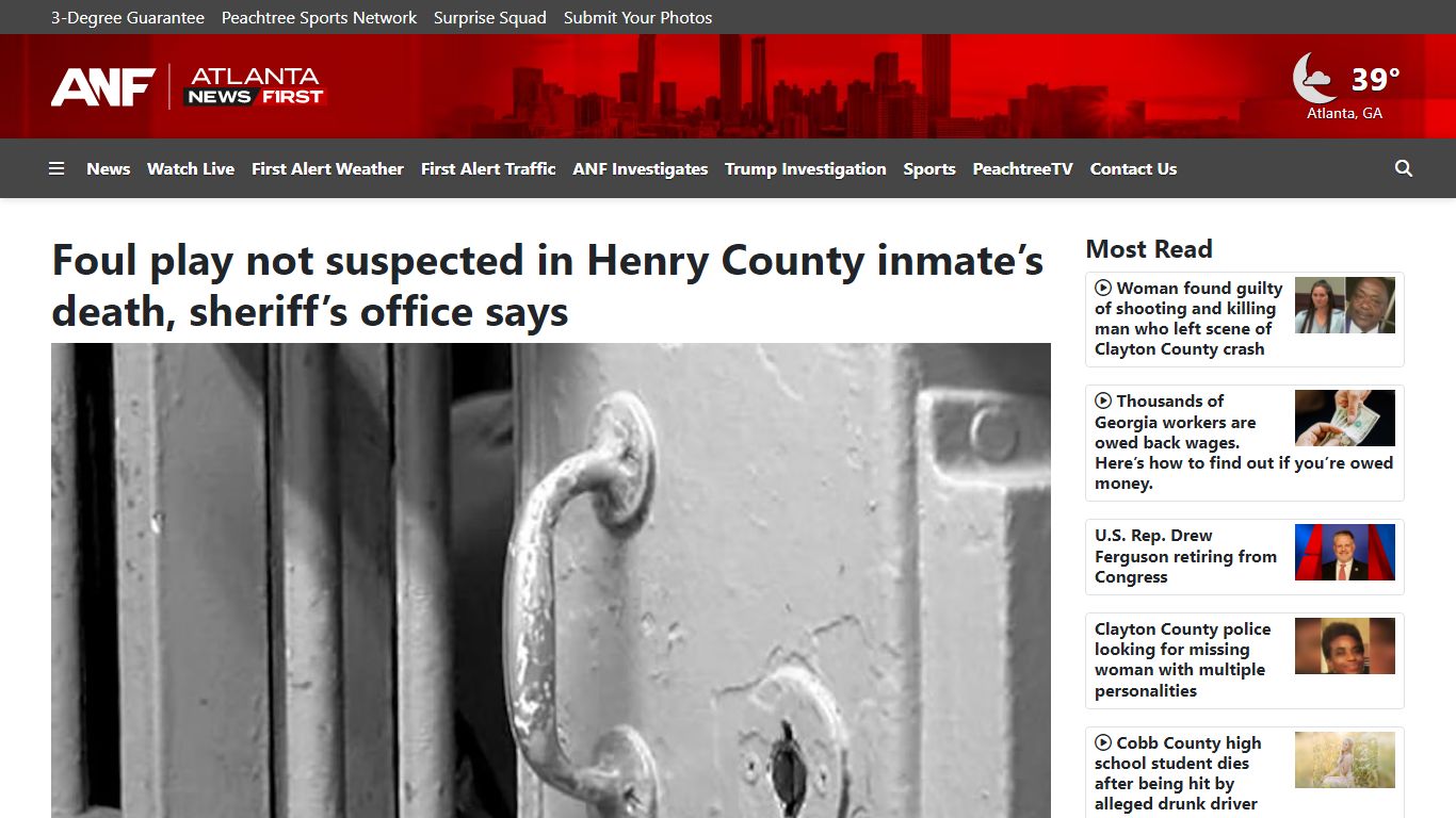 Foul play not suspected in Henry County inmate’s death, sheriff’s ...